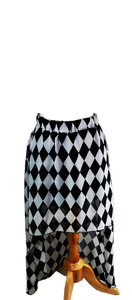 Black Checkered Hi-Low Skirt