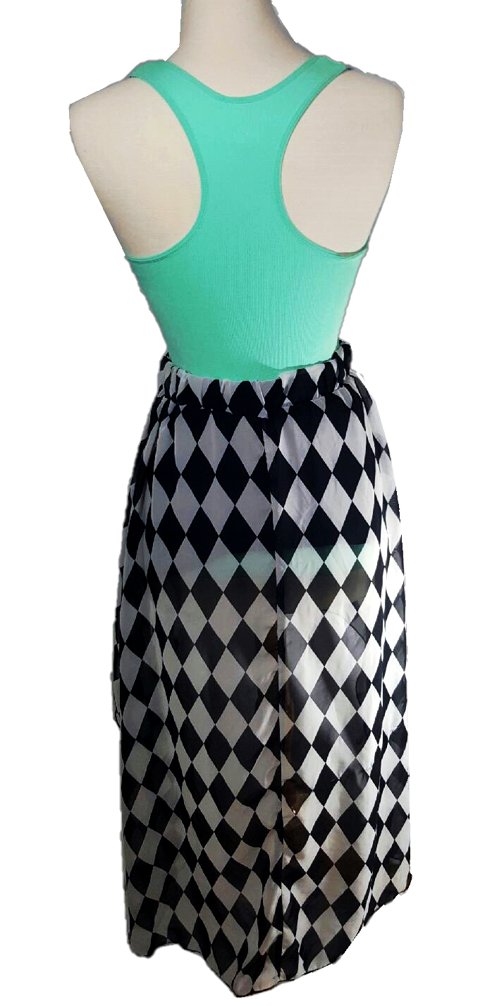 Checkered Hi-Low Skirt