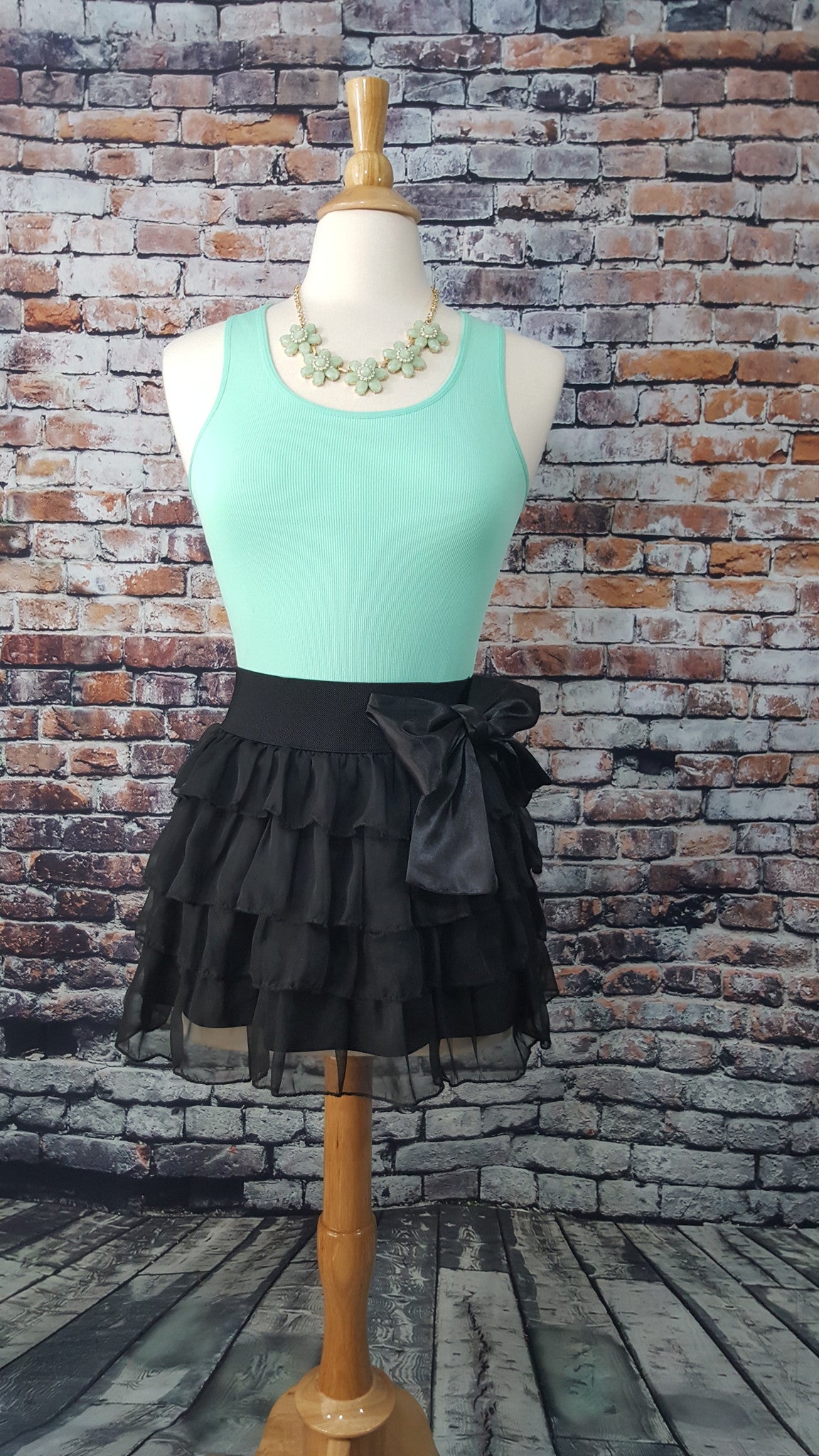 Black Bow Chiffon Skirt