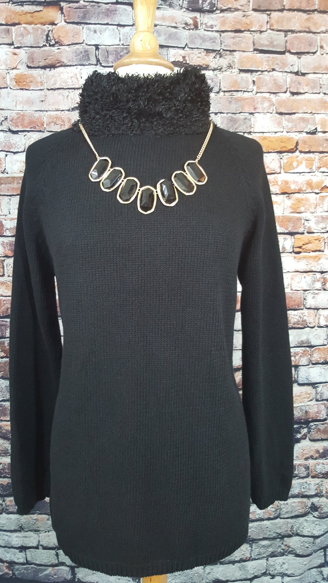 Faux Fur Collar Sweater