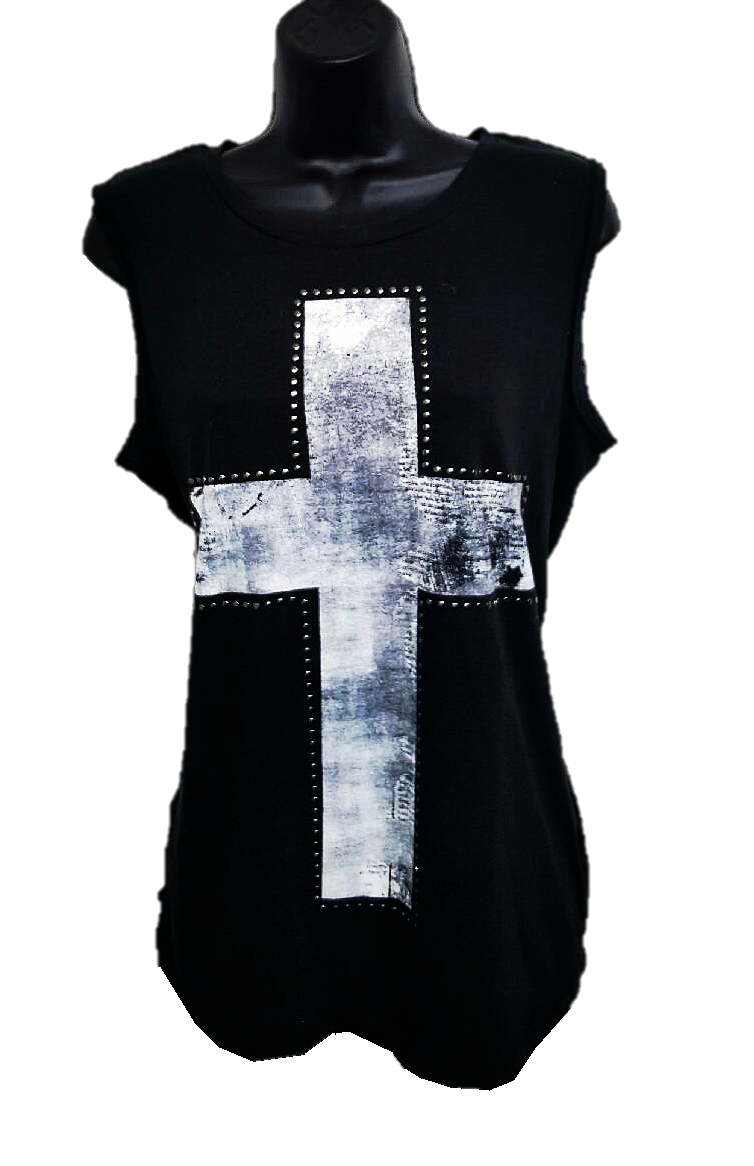 Cross Beaded Tank Top