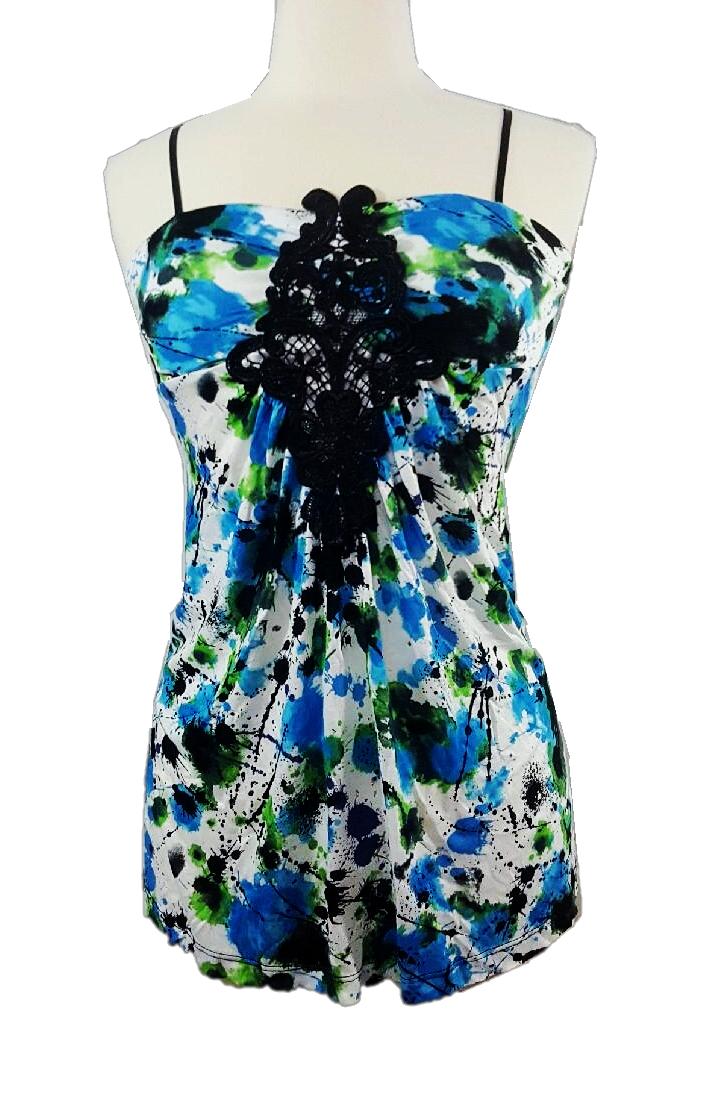 Easy Flowing Splattered Strap Top