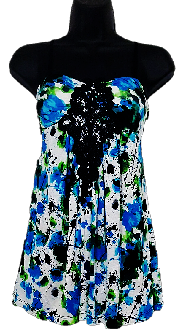 Easy Flowing Splattered Strap Top