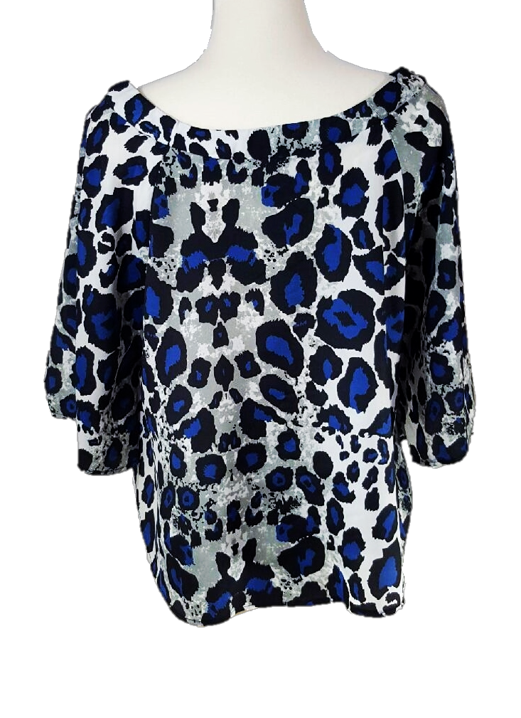 Blue Leopard Blouse