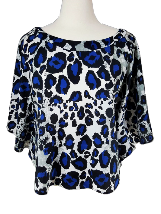 Blue Leopard Blouse