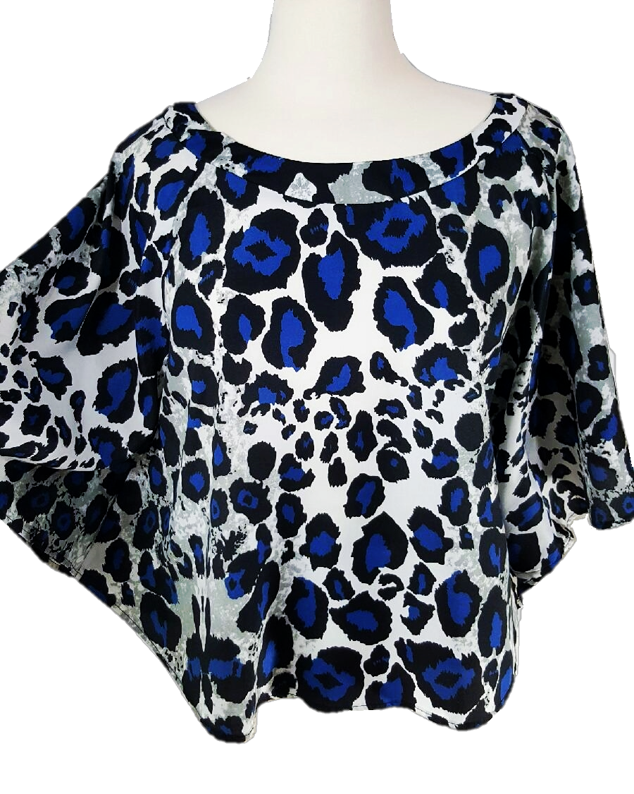 Blue Leopard Blouse