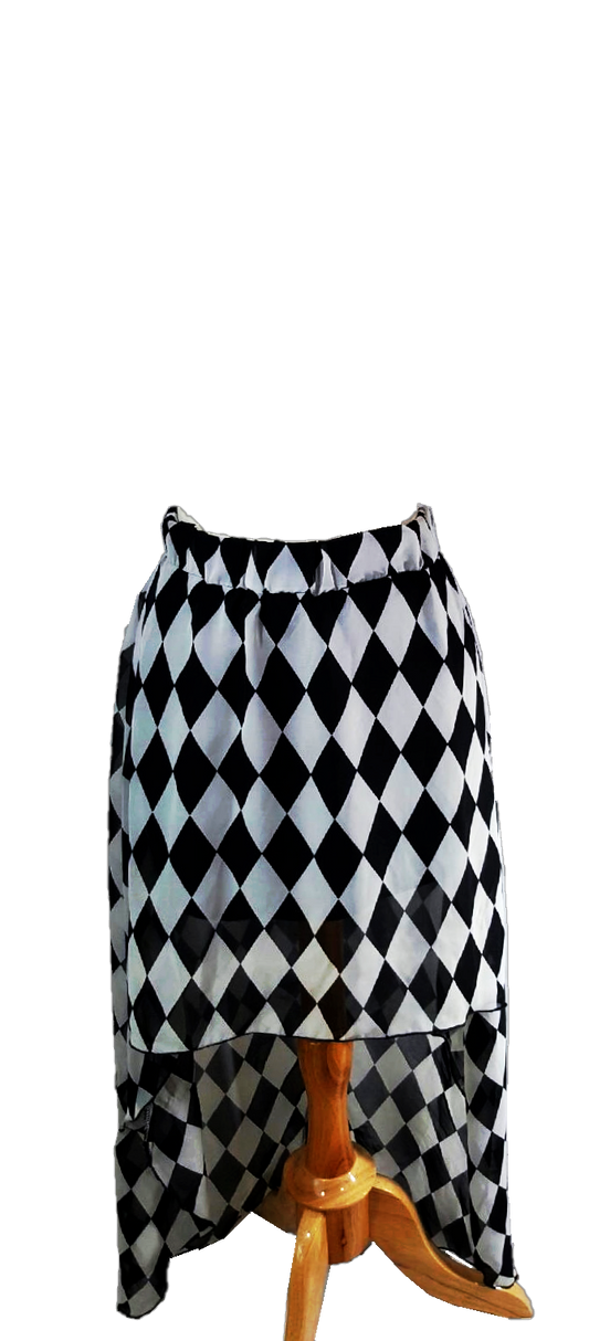Checkered Hi-Low Skirt