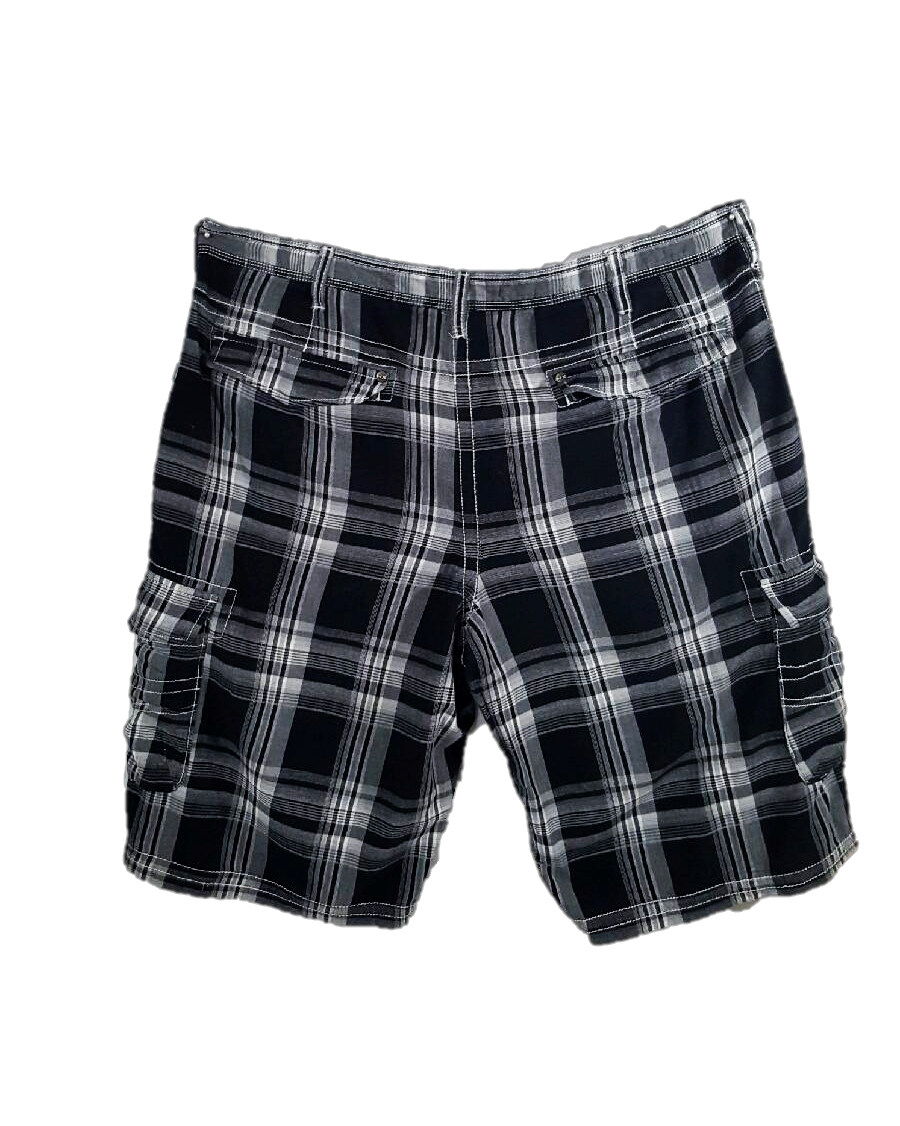 Guys Plaid Cargo Shorts