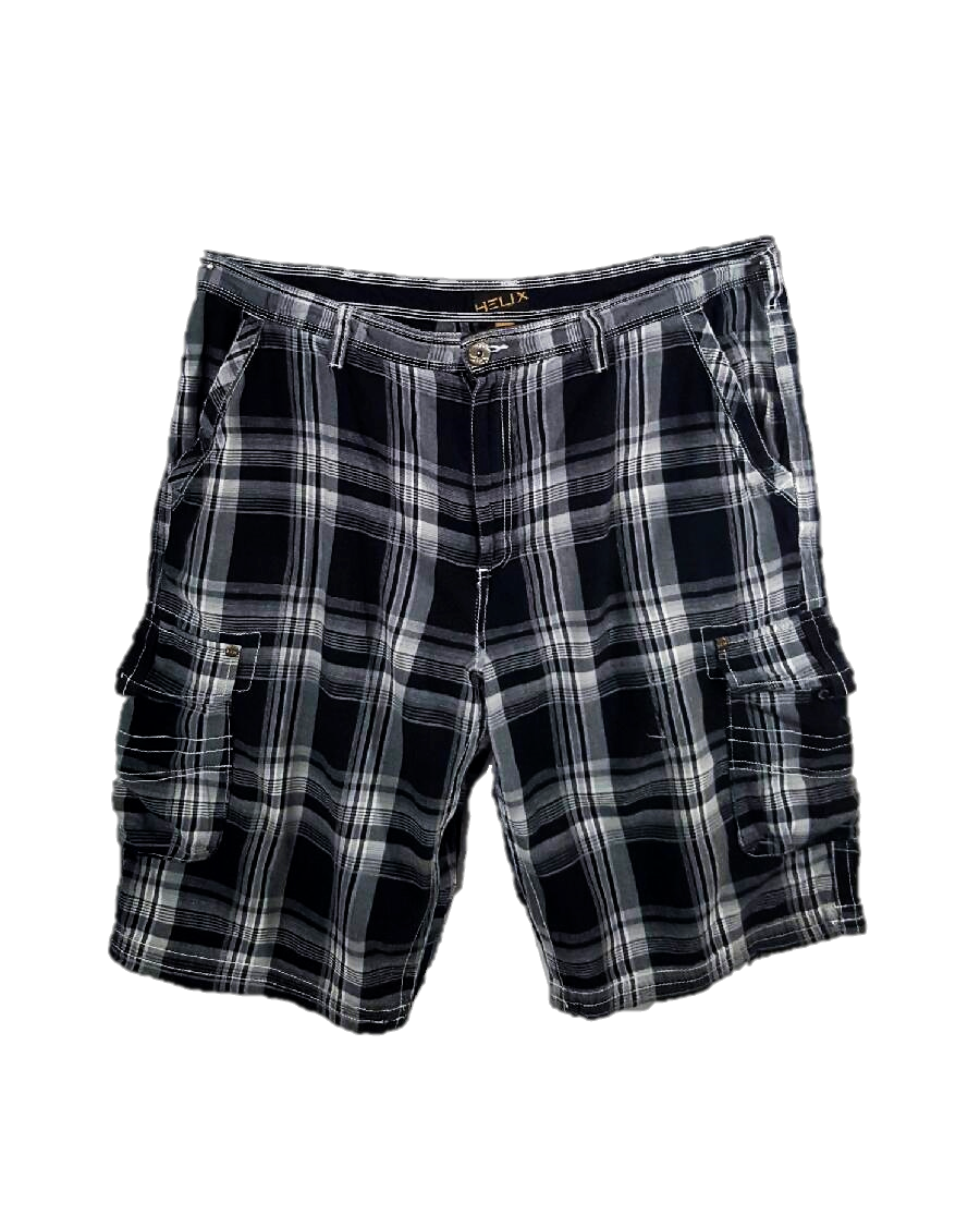 Guys Plaid Cargo Shorts