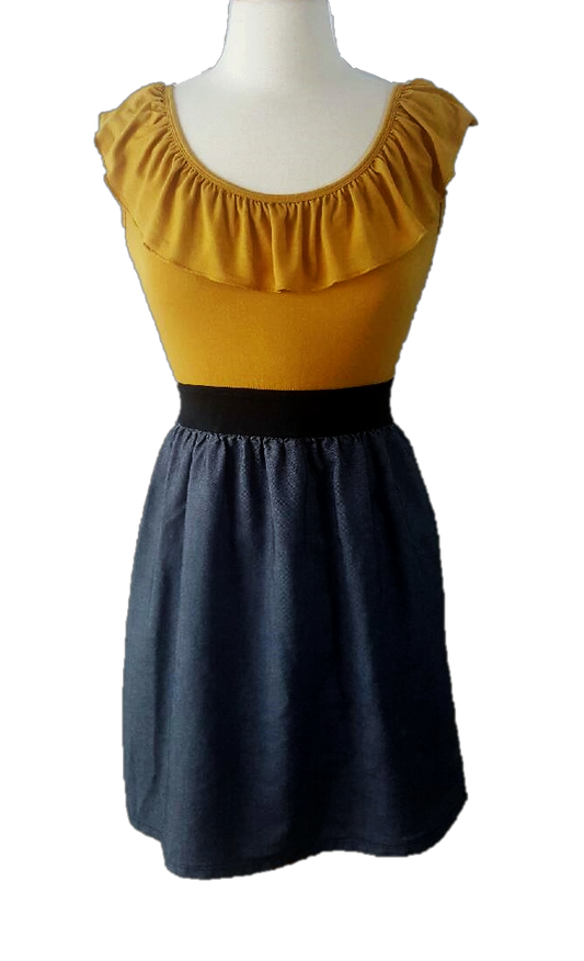 Mustard Ruffle Dress