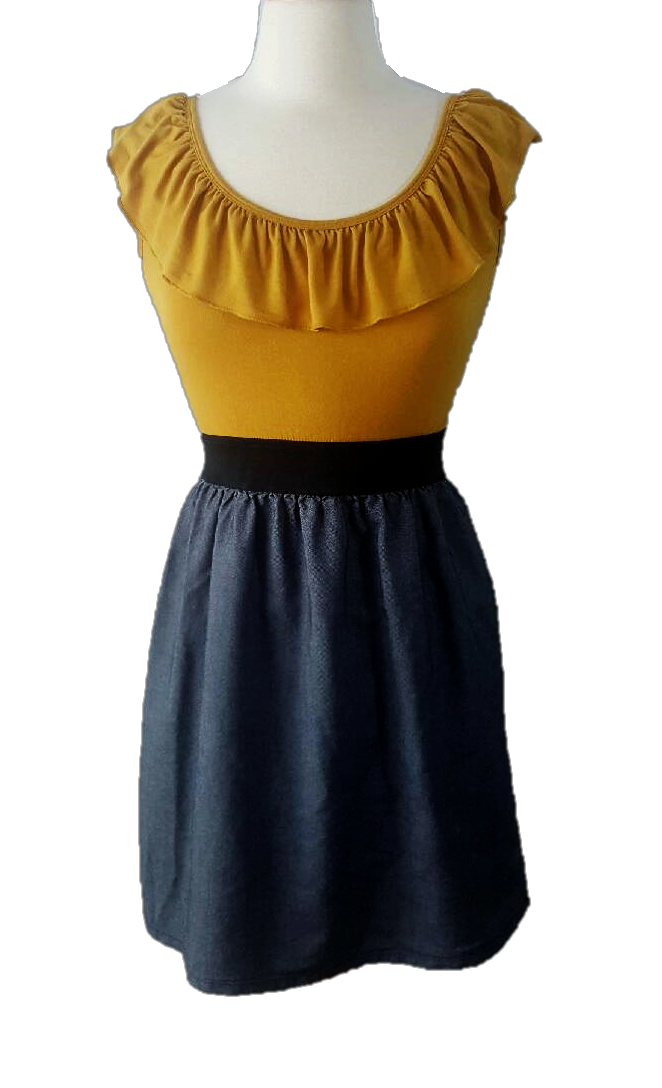 Mustard Ruffle Dress