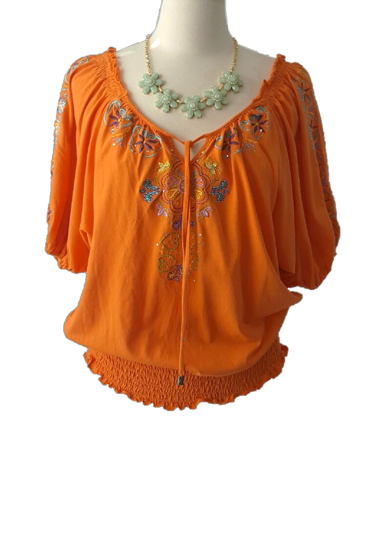 Embroidered Boho Top