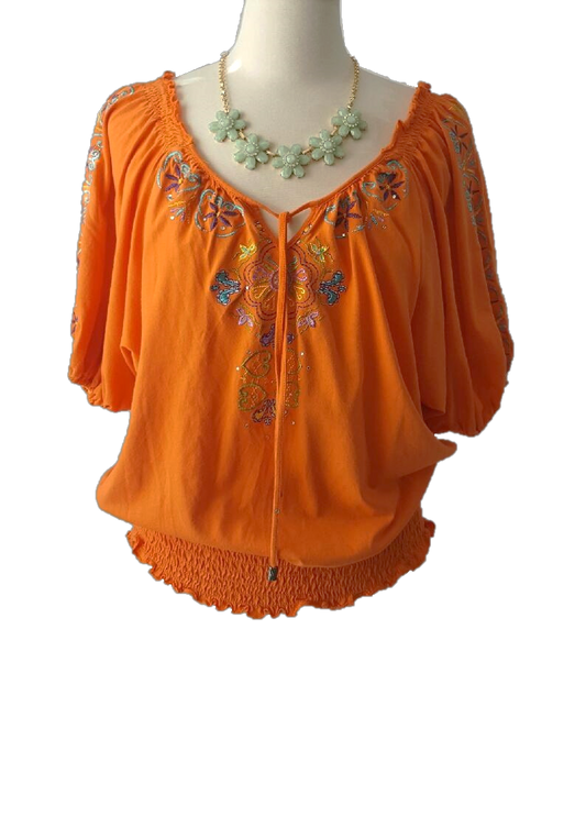 Embroidered Boho Top