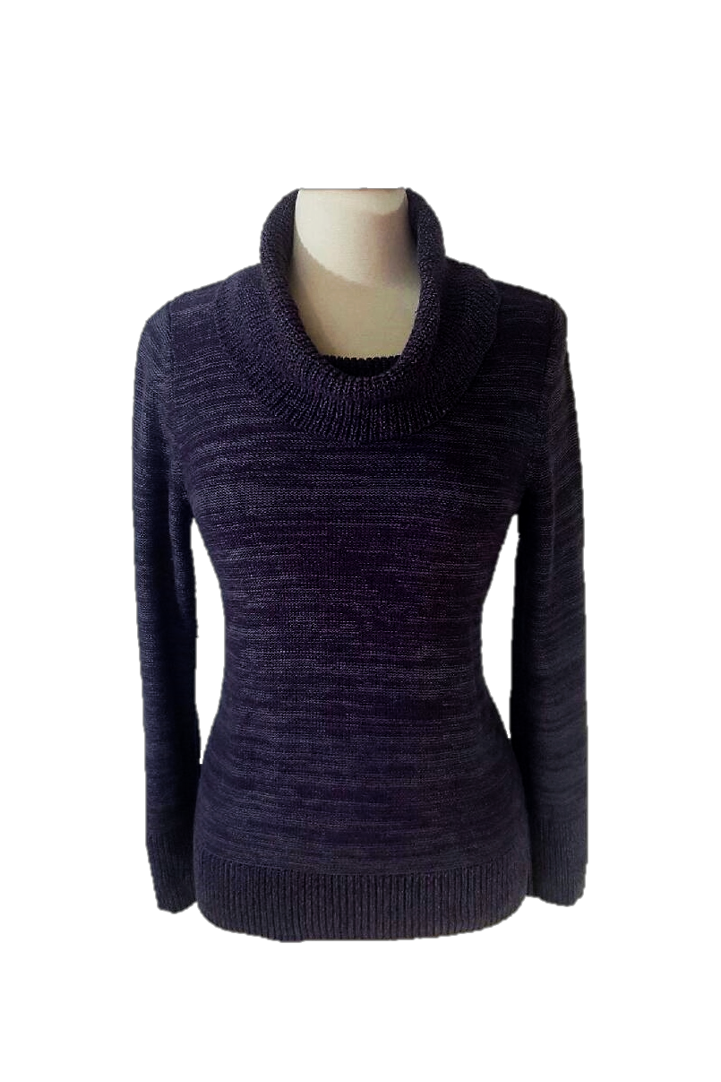 Purple Cowl Neck Sweater