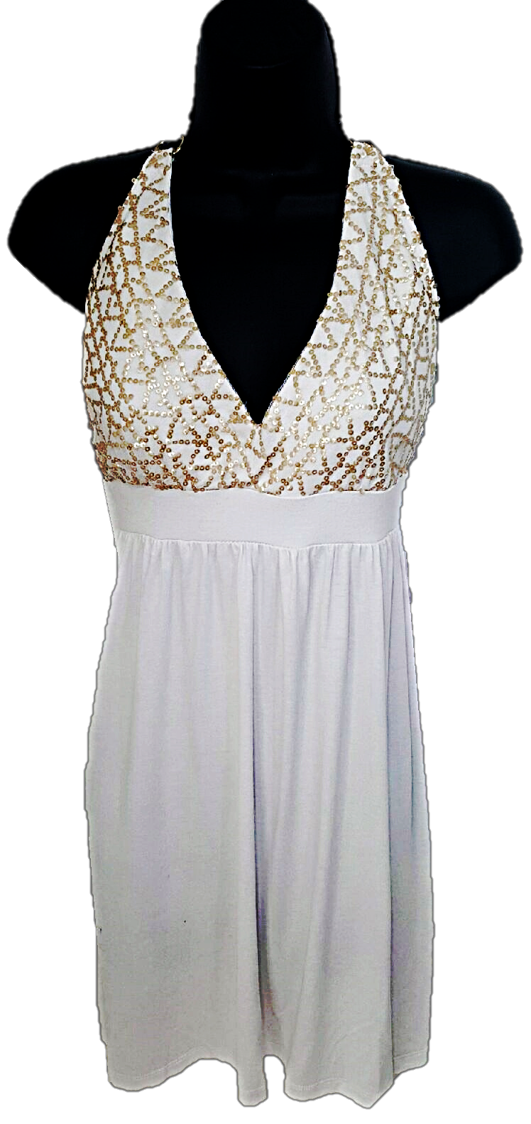 White Halter Evening Dress